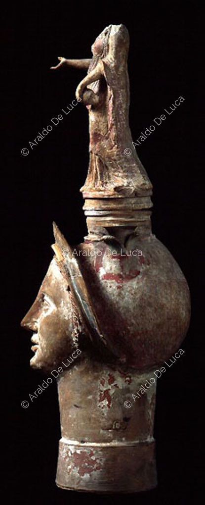 Vase in the shape of a woman's head from Canosa