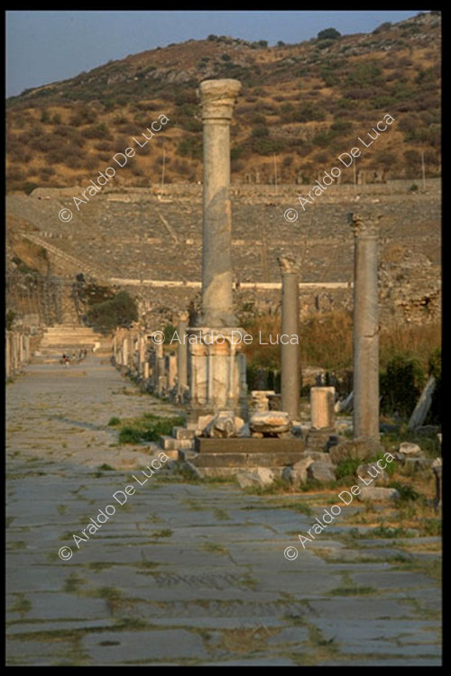 Calle enlosada con columnas, Efeso, Turquia