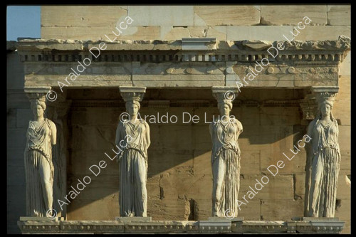 Portico of the southern sector adorned with Caryatids, front view