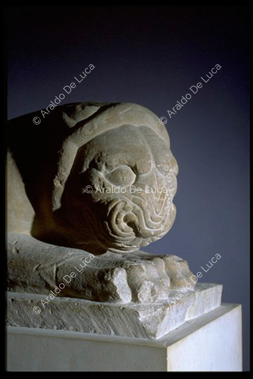 Leone in pietra arcaico = 12963