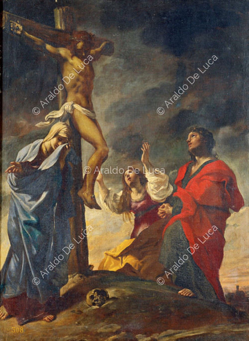 Crucifixión con la Virgen, San Juan Evangelista y Santa María Magdalena