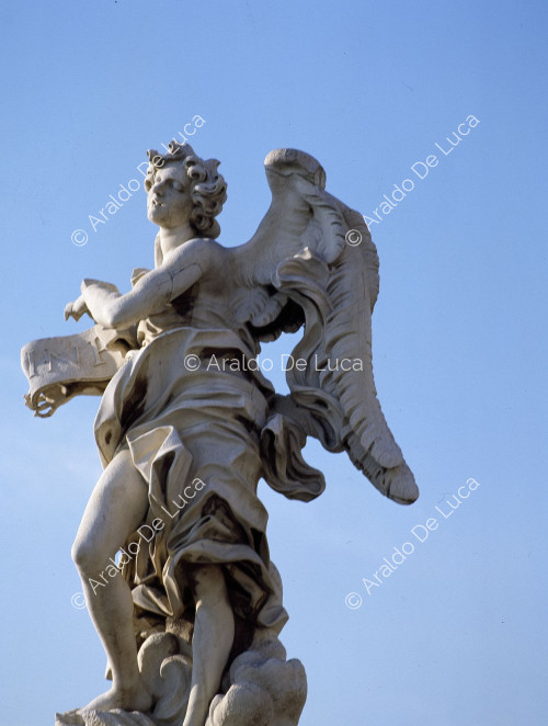 Angel with cartouche