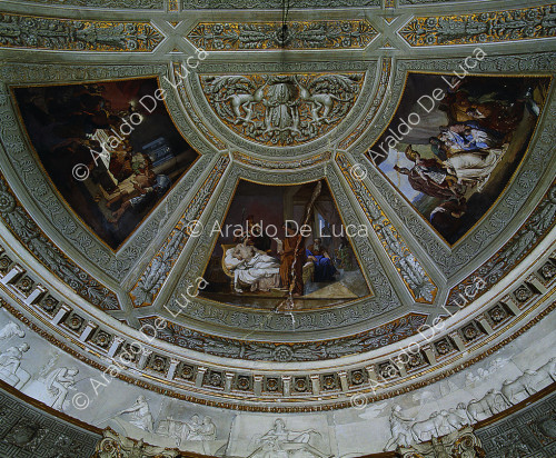 Villa Torlonia. Gewölbe,. Detail mit Fresken und Stukkaturen