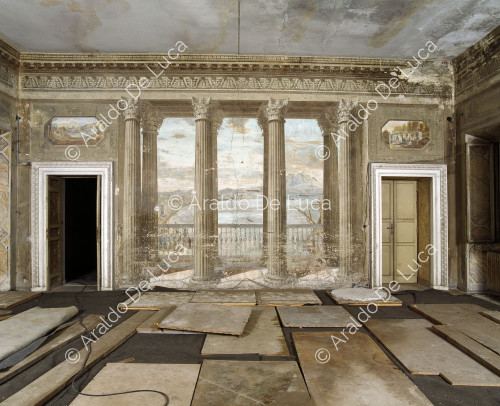 Villa Torlonia. Fresco with landscape