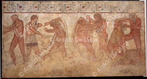 Combat between Etruscans and Volscians