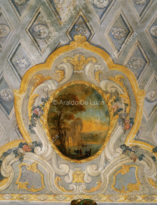 Detail of ceiling with landscape oval