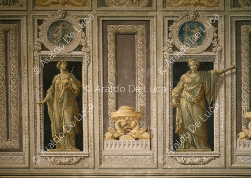 Decorative motifs with allegorical figures