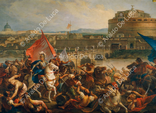 Scena di battaglia di fronte a Castel Sant'Angelo