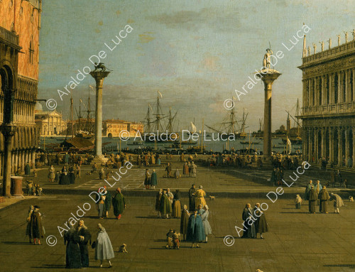Blick auf die Lagune von Venedig vom Markusplatz aus