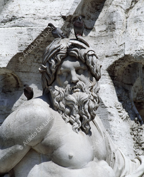 Fountain of the Lions, Piazza del Popolo, detail