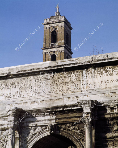 Arch of Septimius Severus. Detail of the pediment