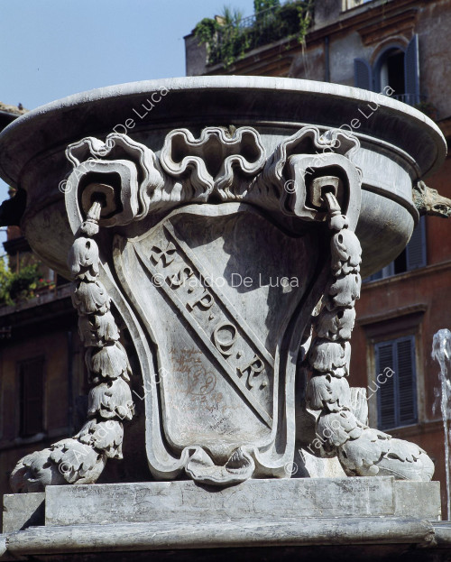Fountain in Piazza Santa Maria in Trastevere,detail