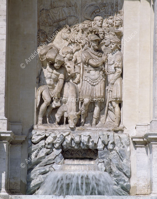 Moses Fountain or Acqua Felice Fountain, detail of the right niche