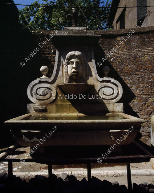 Mascherone des Brunnens in der Via Giulia