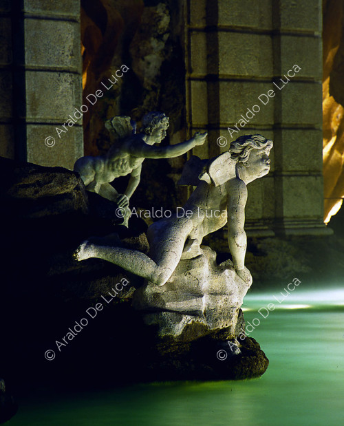 Springbrunnen mit Statuengruppe