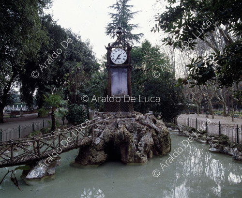 Reloj en los jardines de Villa Borghese

