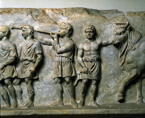 Fregio: processione dal tempio di Apollo Sosiano