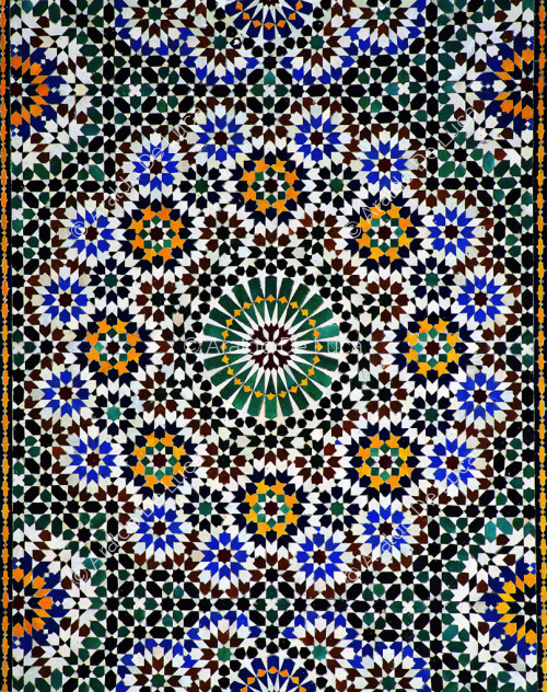 Detail der Mosaikarbeiten in der Moschee