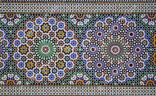 Detail der Mosaikarbeiten in der Moschee