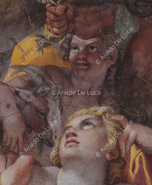 Galería de los Carracci. Fresco de la bóveda con el Triunfo de Baco. Detalle con Venus