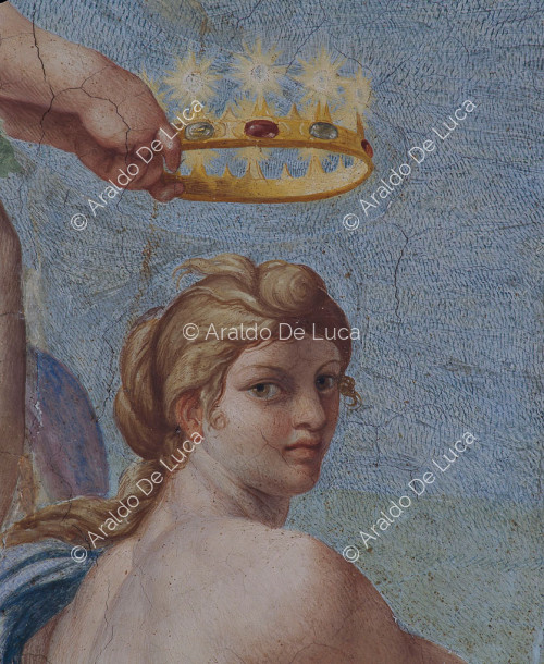 Galería de los Carracci. Fresco de la bóveda con el Triunfo de Baco. Detalle con Arianna