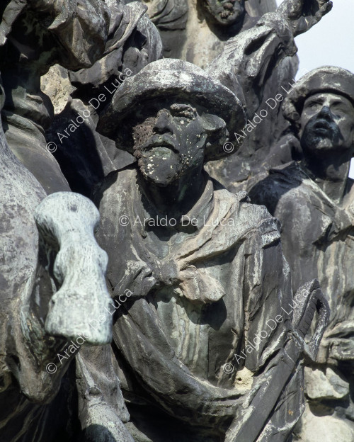 Visage d'homme - Monument à Anita Garibaldi, détail
