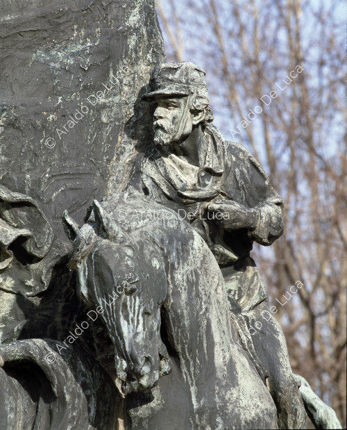 Uomo a cavallo - Monumento ad Anita Garibaldi, particolare