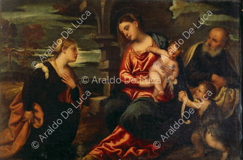 Heilige Familie mit Maria Magdalena und Johannes
