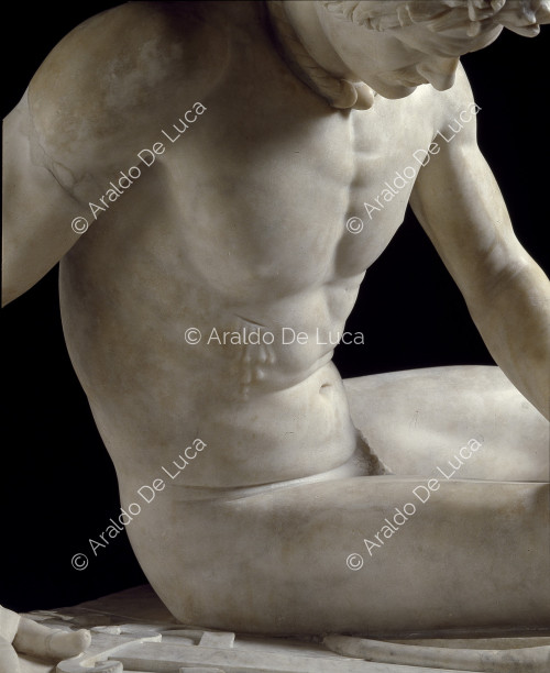 Estatua de la Galata moribunda. Detalle del cuerpo