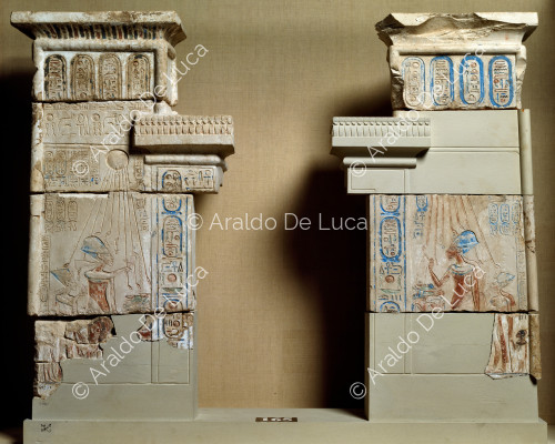 Fachada de un tabernáculo con Akenatón, Nefertiti y Atón
