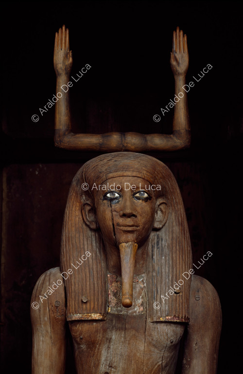 Estatua del Ka de Auibra Hor en el interior de su santuario (detalle)