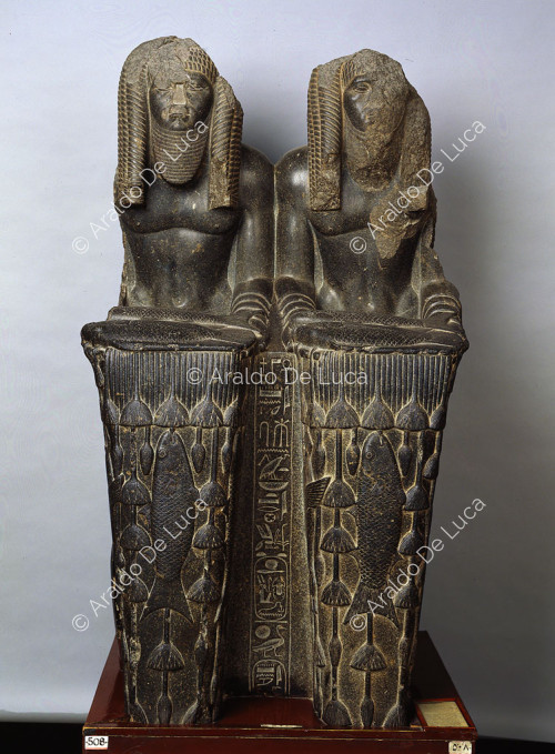 Double statue of Amenemhat III depicted as the god Nile