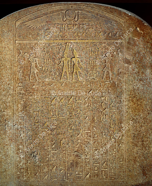 Stele von Sesastri III. zu Ehren von Mentuhatep II.
