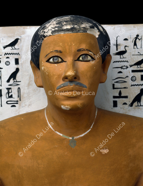 Dettaglio della statua di Rahotep
