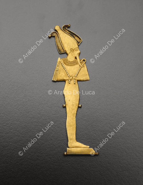 Placa de oro en forma de Osiris