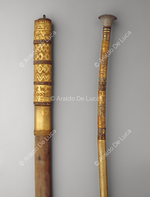 Treasure of Tutankhamun. Staff with golden handle