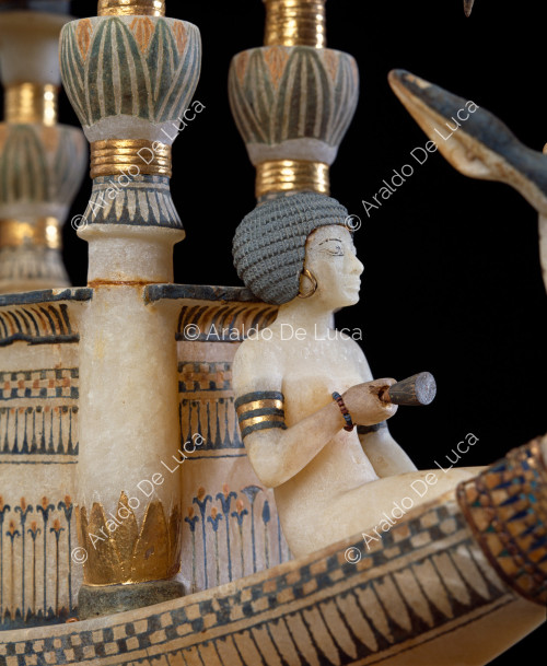 Tesoro di Tutankhamon. Bacile con imbarcazione