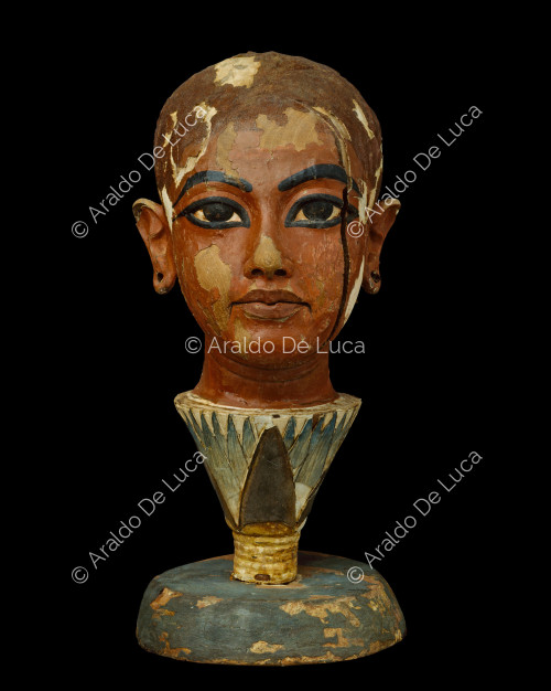 Treasure of Tutankhamun. Pharaoh's head emerging from a lotus flower