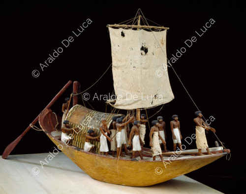 Model boat with sail