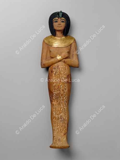 Der Schatz des Tutanchamun. Ushabty mit nubischer Perücke
