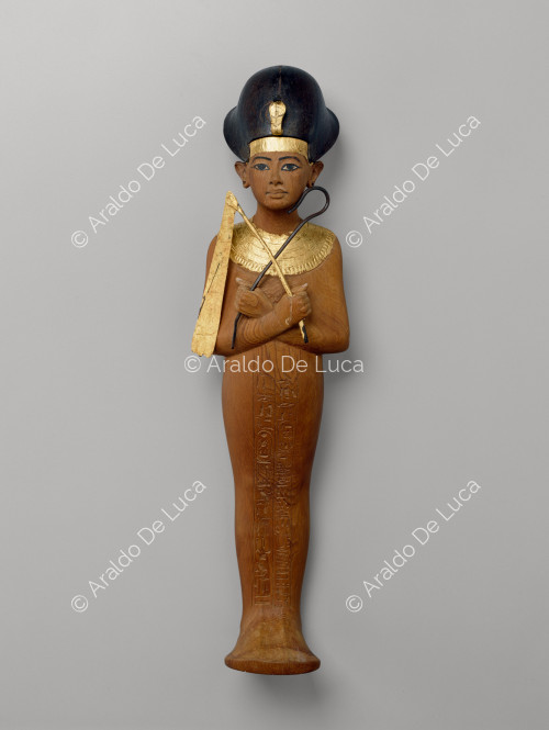 Der Schatz des Tutanchamun. Ushabty von Tutanchamun mit blauer Krone