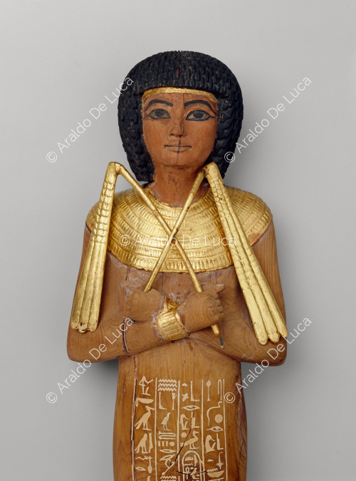 Treasure of Tutankhamun. Ushabty with two scourges