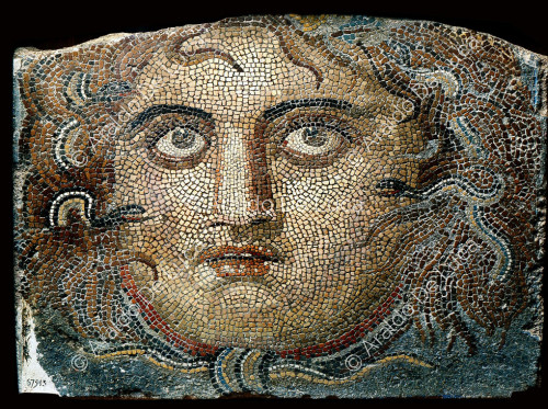 Mosaic with jellyfish head