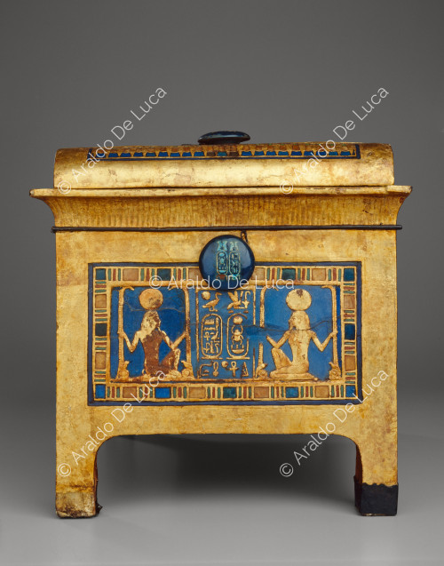 Der Schatz des Tutanchamun. Vergoldete Holzschatulle