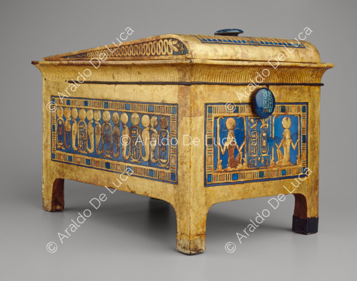 Treasure of Tutankhamun. Gilded wooden casket
