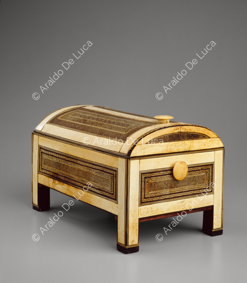 Casket with inlaid panels