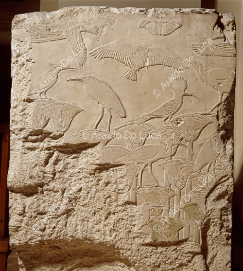 Relief with birds and papyrus plants