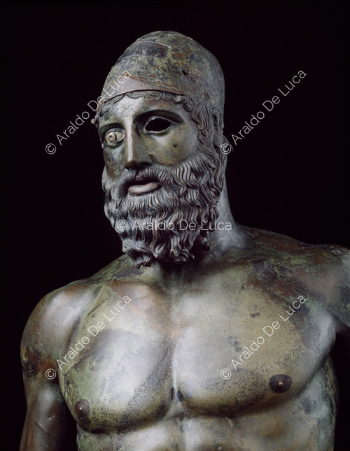 Riace-Bronzen. Amphiaraus, Bronze B. Ausschnitt