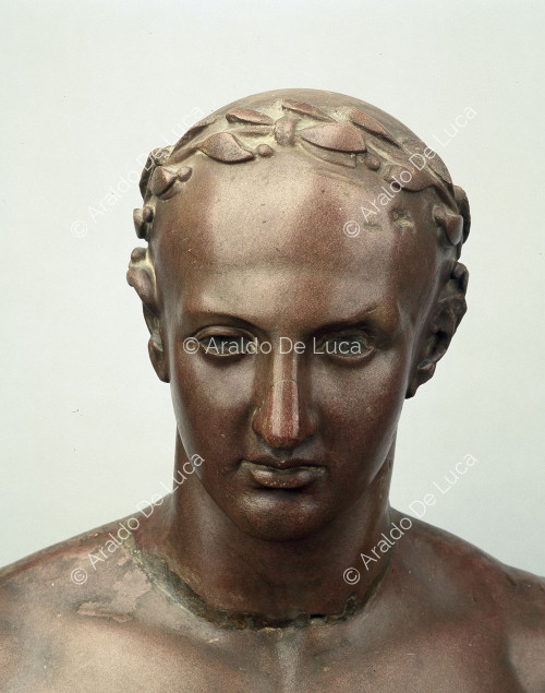 Red marble bust