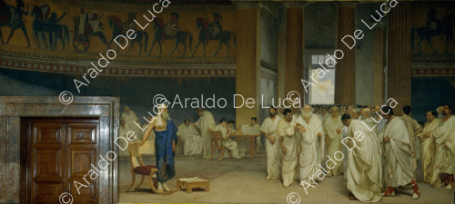 Der blinde Appius Claudius wird zum Senat geführt
